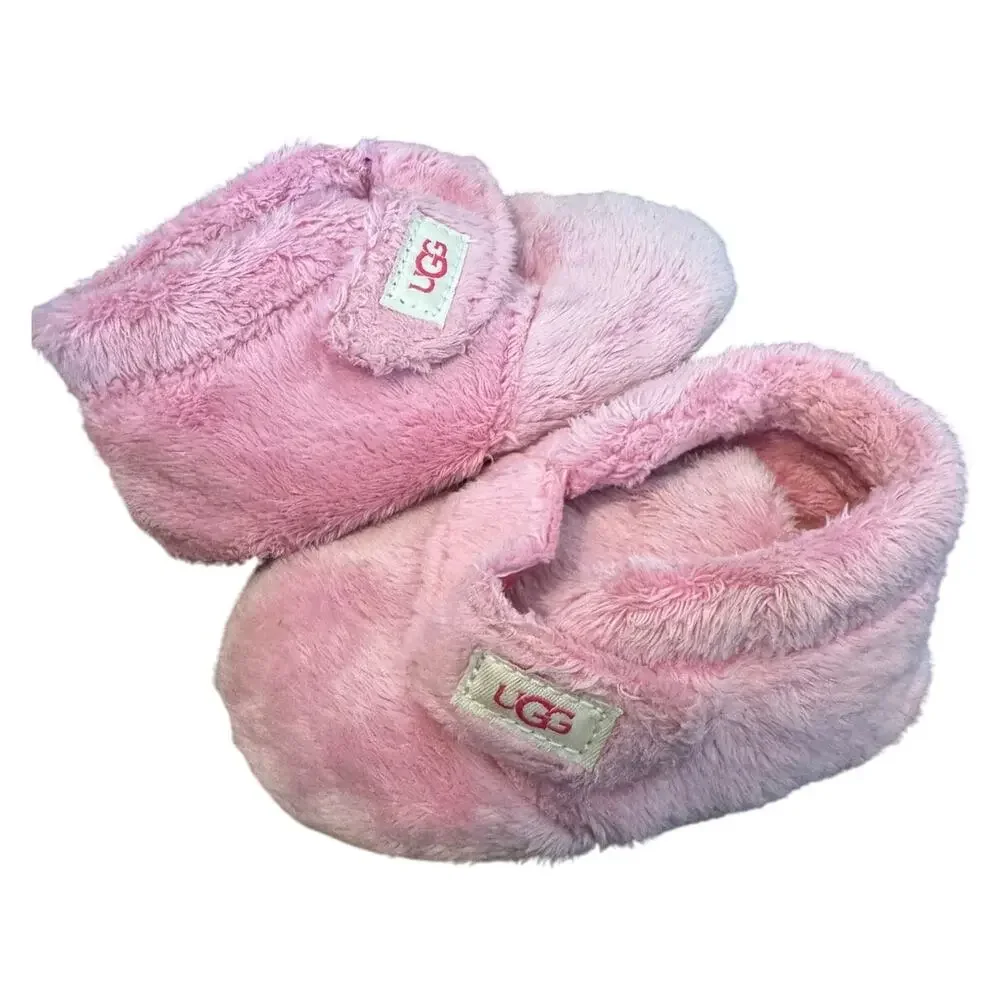 UGG Bixbee Baby Girls Pink Plush Soft Infant Lovely Booties Size 04/05